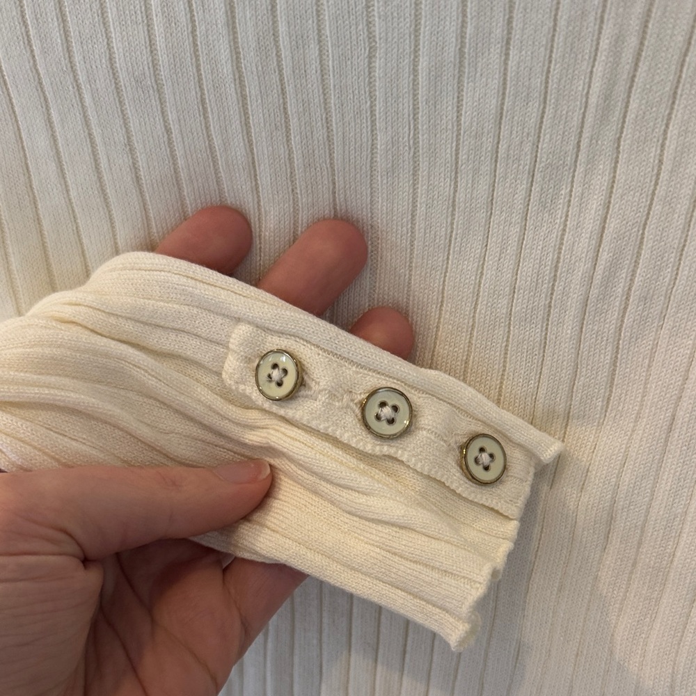 J. McLaughlin Ivory Ribbed Turtleneck Sweater - Picture 4 of 8